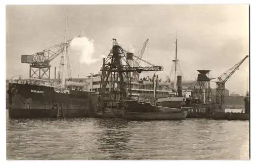 Fotografie unbekannter Fotograf, Ansicht Hamburg, Reinecke & Bremer Schwimmgreifer, Frachtschiff Primo