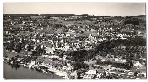 Fotografie unbekannter Fotograf, Ansicht Herrliberg, Fliegeraufnahme der Ortschaft