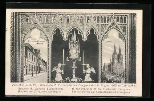 AK Cöln, 20. internationaler Eucharistischer Kongress 1909, Erzbischöfliches Palais