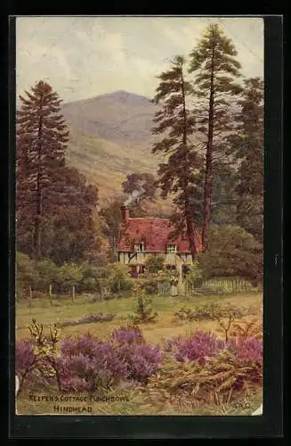 Künstler-AK Hindhead, Keeper`s Cottage, Punchbowl