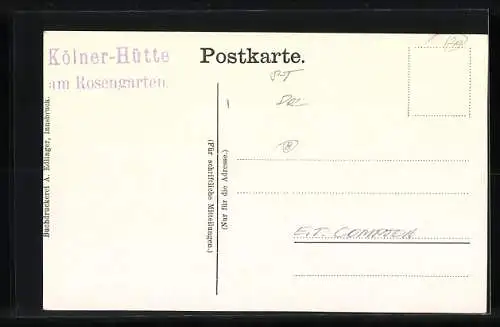 Künstler-AK Edward Theodore Compton: Kölner Hütte am Tschagerjoch