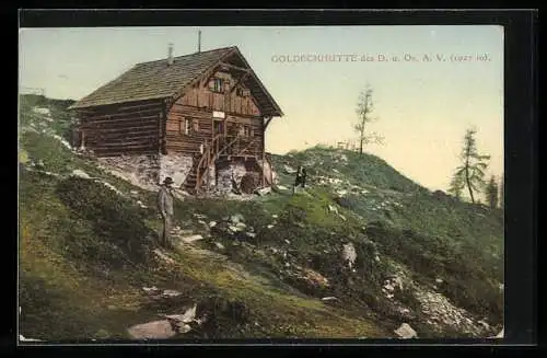 AK Goldeckhütte, Ansicht der Hütte des D. u. Oe. A. V.