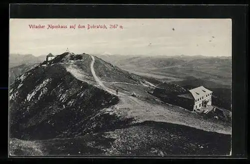 AK Villacher Alpenhaus, Hütte mit dem Dobratsch