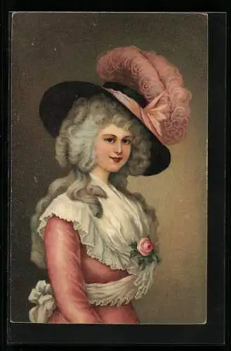 Künstler-AK Duchess of Devonshire mit Hut