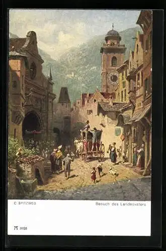 Künstler-AK Carl Spitzweg: Besuch des Landesvaters