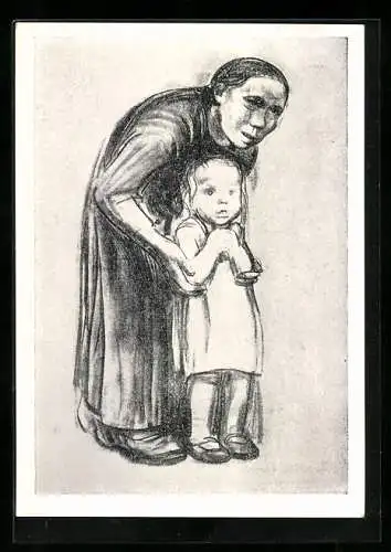 Künstler-AK Käthe Kollwitz: Wallfahrtskapelle, 1932, Mutter mit Tochter