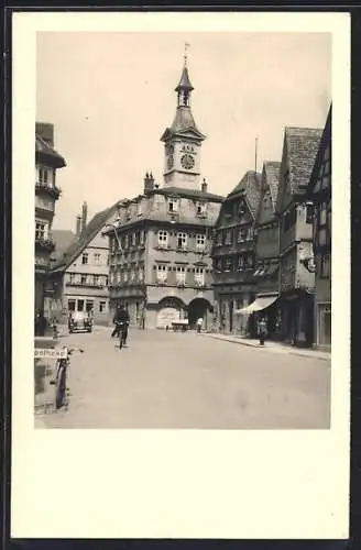 AK Herrenberg-Land, Marktstrasse mit Rathaus