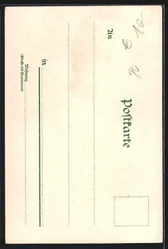 Lithographie Ruhla, Ortspartie mit Brücke und Wassermühle