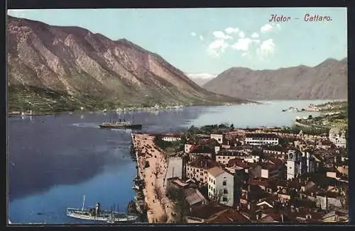 AK Kotor / Cattaro, Teilansicht aus der Vogelschau