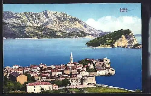 AK Budva, Ortsansicht mit Wasser