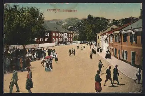 AK Cetinje, Blick auf die Burggasse