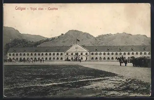 AK Cetinje / Cettigne, Vojni stan, Caserne mit Soldaten