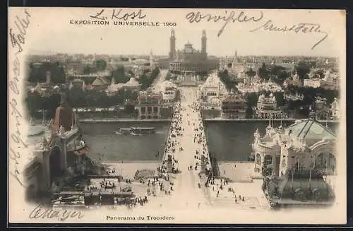 AK Paris, Exposition Universelle 1900, Panorama du Trocadero