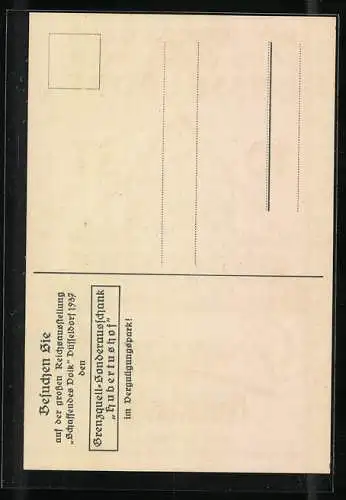 AK Düsseldorf, Reichsausstellung Schaffendes Volk 1937, Hubertushof, Grenzquell-Pilsner