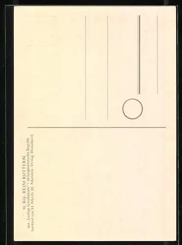 Künstler-AK sign. H. Moritz: bergmännische Begriffe karikiert aus Lustige Gezähekiste, Nr. 38: Beim Buttern