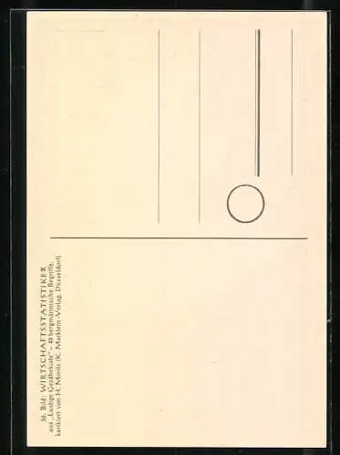 Künstler-AK sign. H. Moritz: Lustige Gezähekiste - 48 bergmännische Begriffe, Bild 36, Wirtschaftsstatistiker