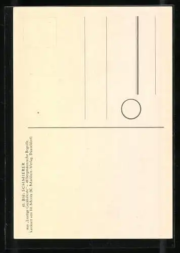 Künstler-AK sign. H. Moritz: 48 bergmännische Begriffe karikiert, aus Lustige Gezähekiste, Bild 45: Schmierer