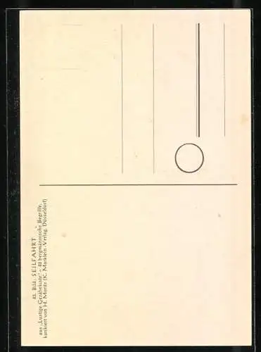 Künstler-AK sign. H. Moritz: bergmännische Begriffe karikiert aus Lustige Gezähekiste, Nr. 43: Seilfahrt