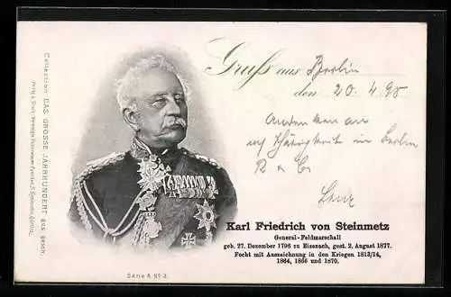 AK Abbild Karl Friedrich von Steinmetz, Reichseinigungskriege