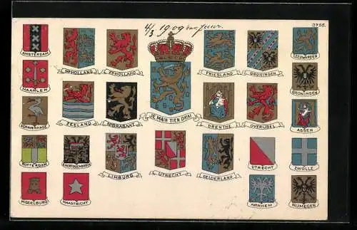 Künstler-AK Wappen mitteleuropäischer Königshäuser