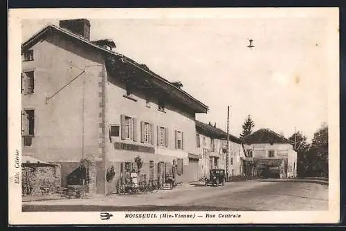 AK Boisseuil, Rue Centrale avec maisons et voitures