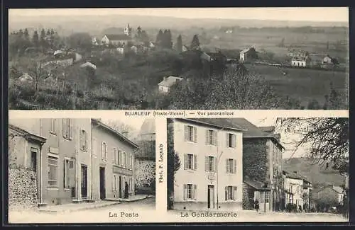 AK Bussière-Poitevine, Vue panoramique, La Poste et La Gendarmerie