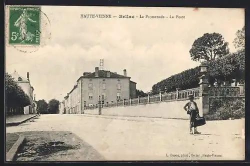 AK Bellac, La Promenade, La Poste