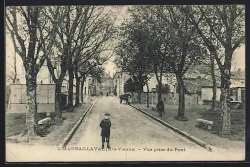 AK Magnac-Laval, Vue prise du Pont