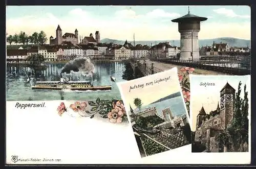 AK Rapperswil, Teilansicht, Aufstieg zum Lindenhof, Schloss