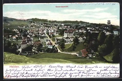 AK Heiden, Totalansicht aus der Vogelschau