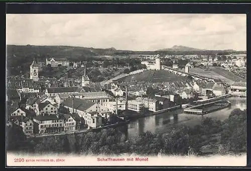 AK Schaffhausen, Ortsansicht mit Rhein und Munot