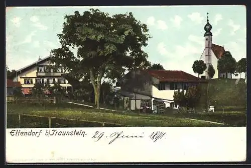 AK Ettendorf, Teilansicht mit Kirche