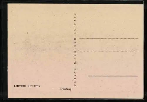 Künstler-AK Ludwig Richter: Brautzug