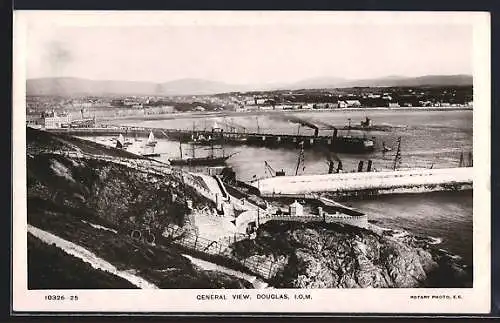 AK Douglas, /I.O.M., General View with Harbour