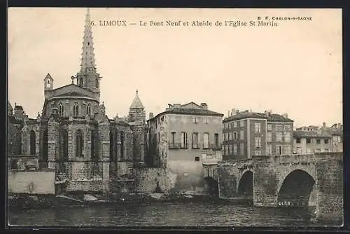 AK Limoux, Le Pont Neuf et Abside de l`Église St Martin