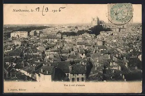 AK Narbonne, Vue à vol d`oiseau des toits et de la ville