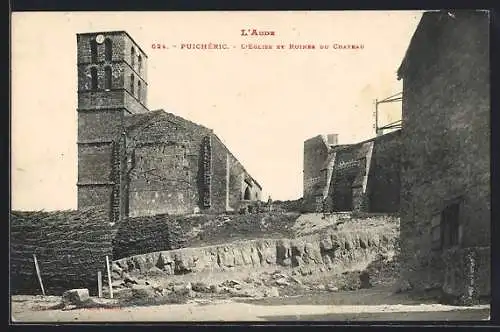 AK Puichéric, L`Église et Ruines du Château