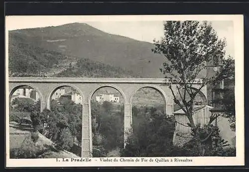 AK La Pradelle, Viaduc du Chemin de Fer de Quillan à Rivesaltes