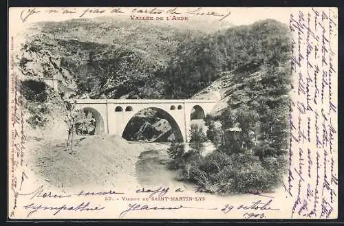 AK Saint-Martin-Lys, Viaduc de Saint-Martin-Lys dans la vallée de l`Aude