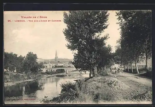 AK Limoux, Vue sur l`Aude et clocher