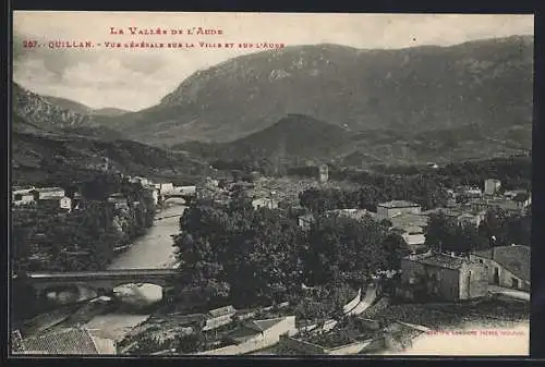 AK Quillan, Vue générale sur la ville et sur l`Aude