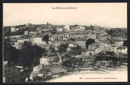 AK Saissac, Vue générale de la ville dans la Montagne Noire