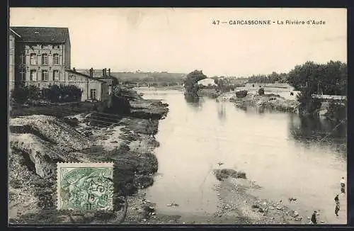 AK Carcassonne, La Rivière d`Aude