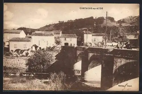 AK Campagne-sur-Aude, Partie mit Brücke