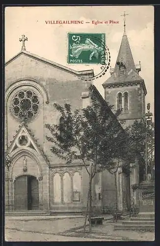 AK Villegailhenc, Eglise et Place