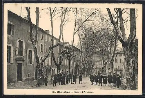 AK Chalabre, Cours d`Aguesseau avec des passants en hiver