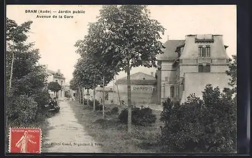 AK Bram, Jardin public et Avenue de la Gare