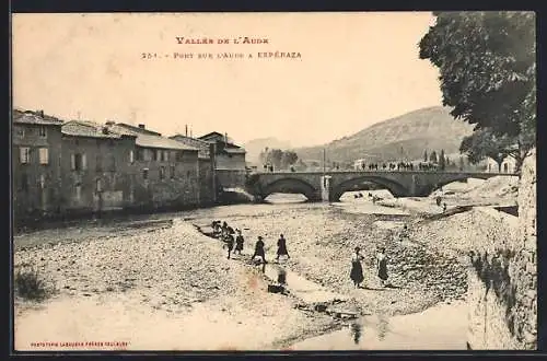 AK Espéraza, Pont sur l`Aude et vue des habitations? du fleuve