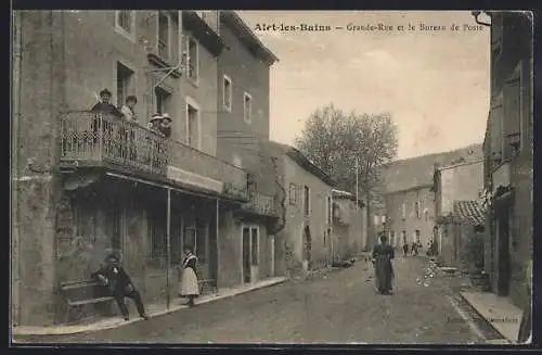 AK Alet-les-Bains, Grande-Rue et le Bureau de Poste