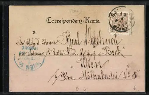 AK Salzburg, Elektrischer Aufzug auf dem Mönchsberg, Passepartout mit Papierkunst